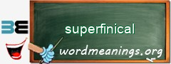 WordMeaning blackboard for superfinical